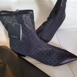 Zara Mesh Dot Boots Size 37